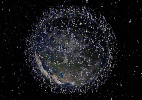earth from space photos. Space junk